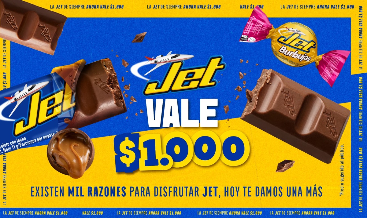Compañía Nacional de Chocolates Jet milk chocolate bars and Burbujet